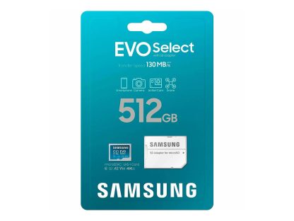 Samsung EVO Select 512 GB - Tarjeta de memoria microSD + adaptador Clase 10 - Image 3